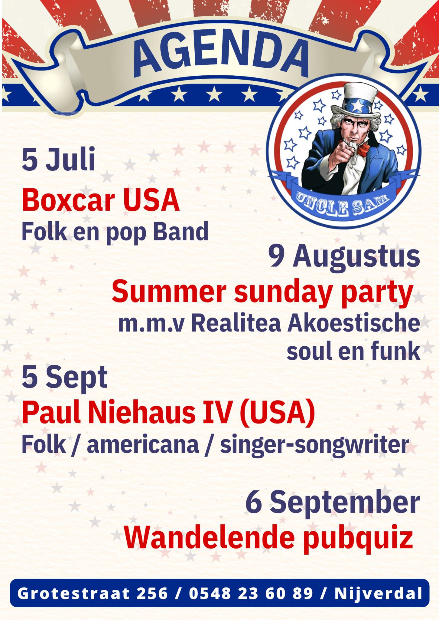 De agenda van Juli - Augustus